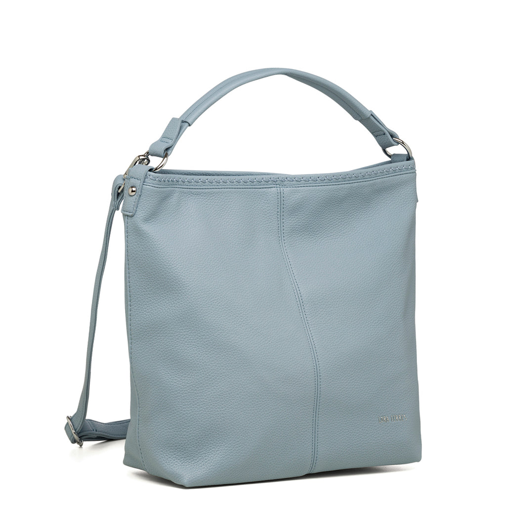 Borsa a spalla azzurra da donna con tasca esterna Lora Ferres