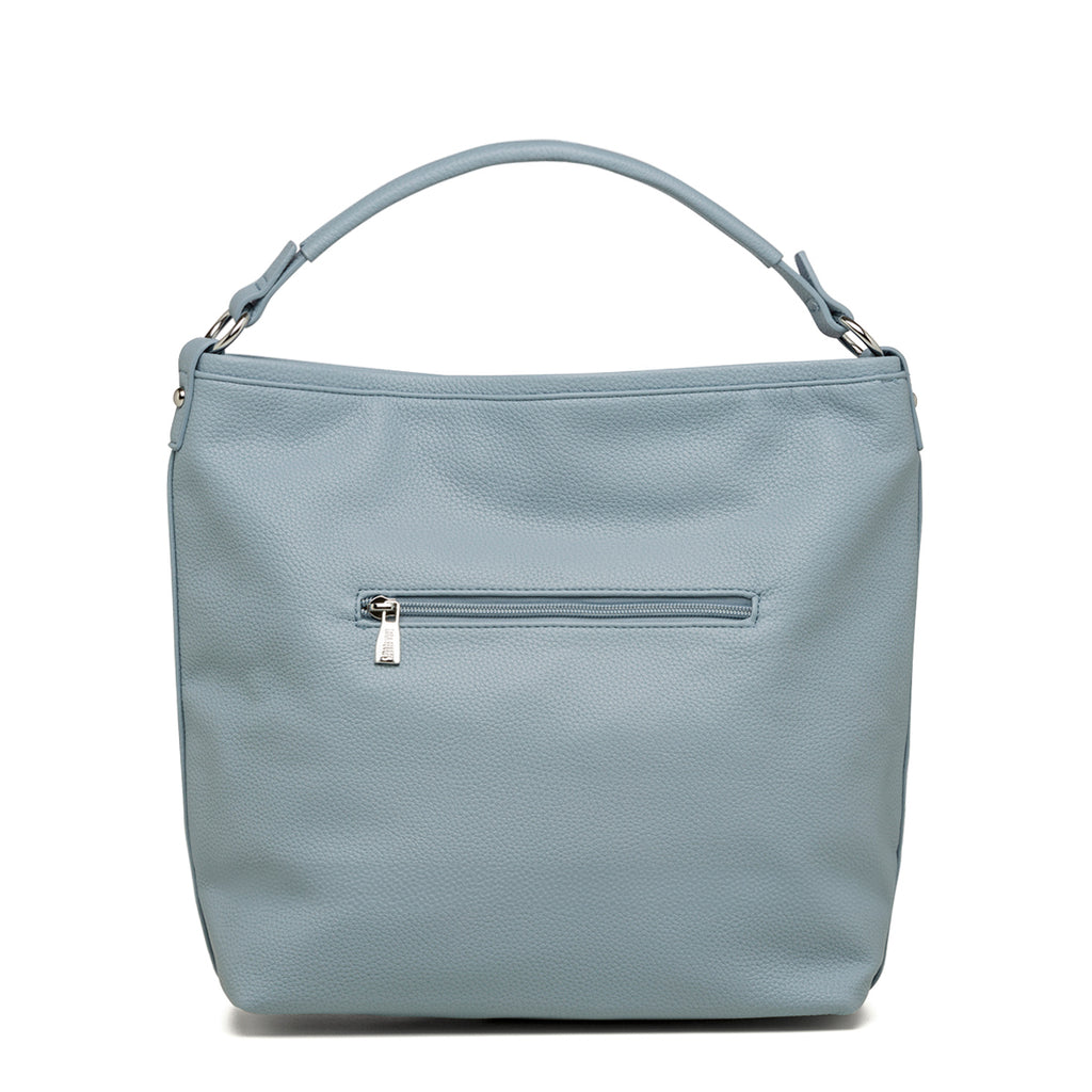 Borsa a spalla azzurra da donna con tasca esterna Lora Ferres