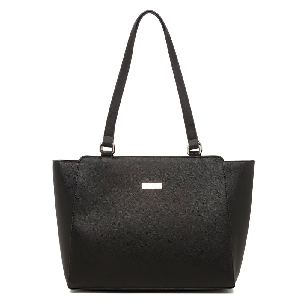 Borsa a spalla nera da donna con portafoglio abbinato Lora Ferres