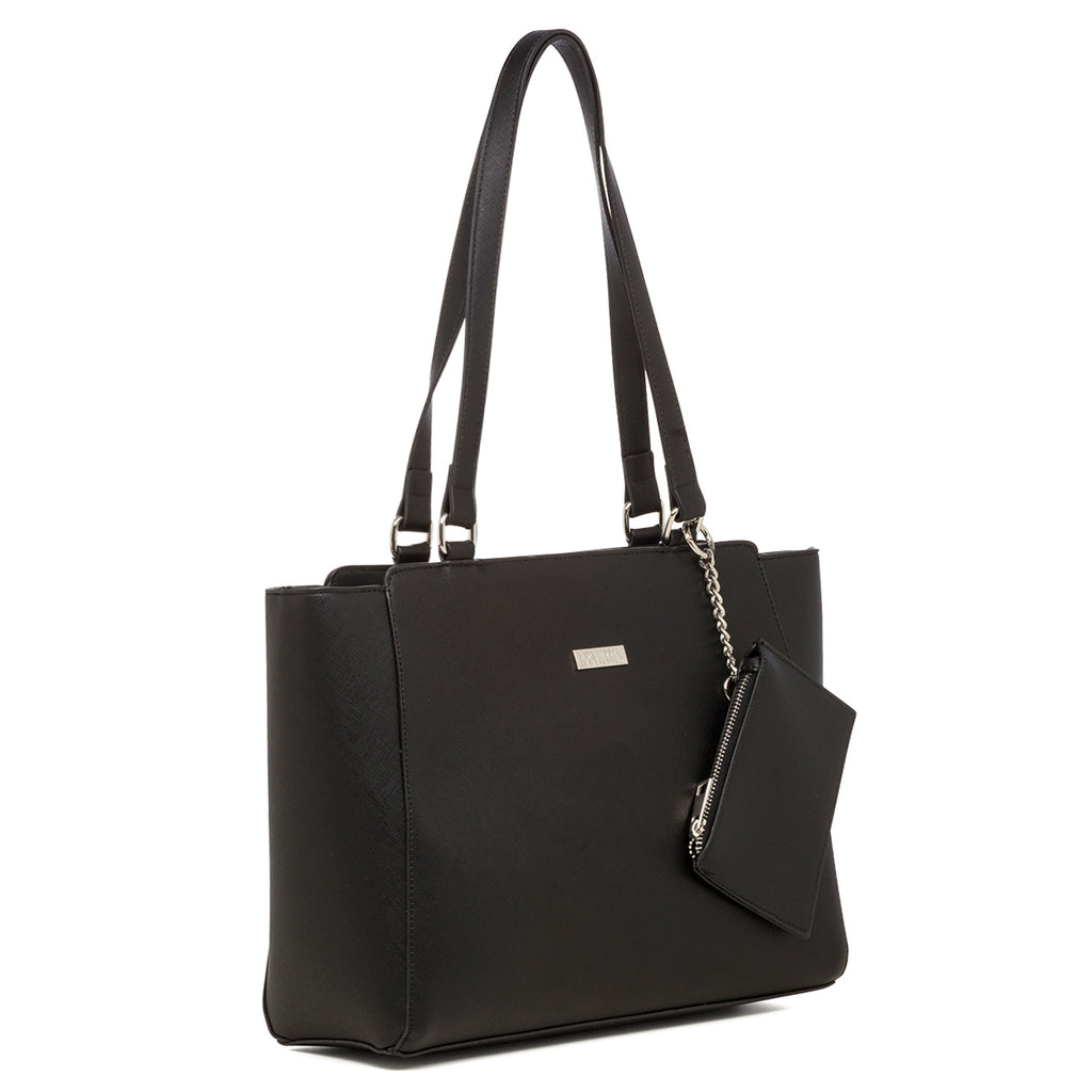 Borsa a spalla nera da donna con portafoglio abbinato Lora Ferres