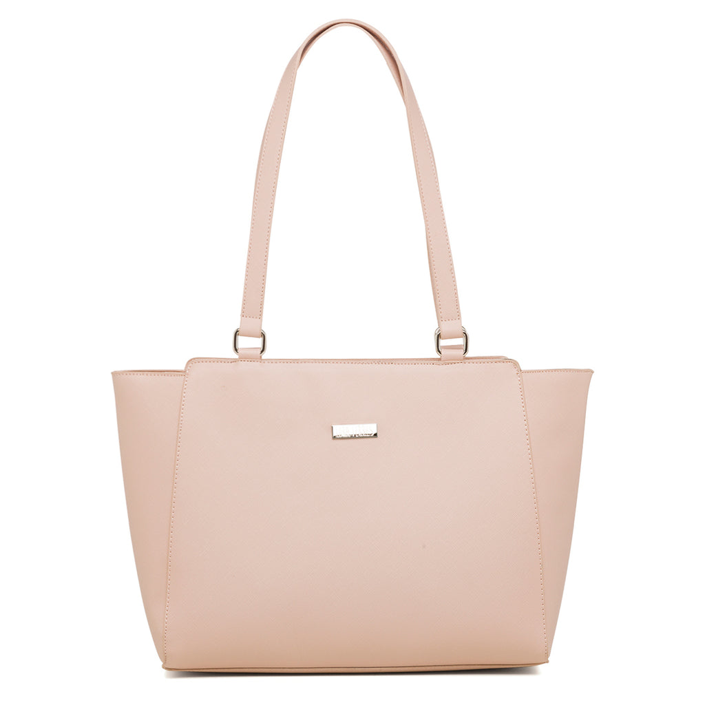 Borsa a spalla rosa da donna con portafoglio abbinato Lora Ferres