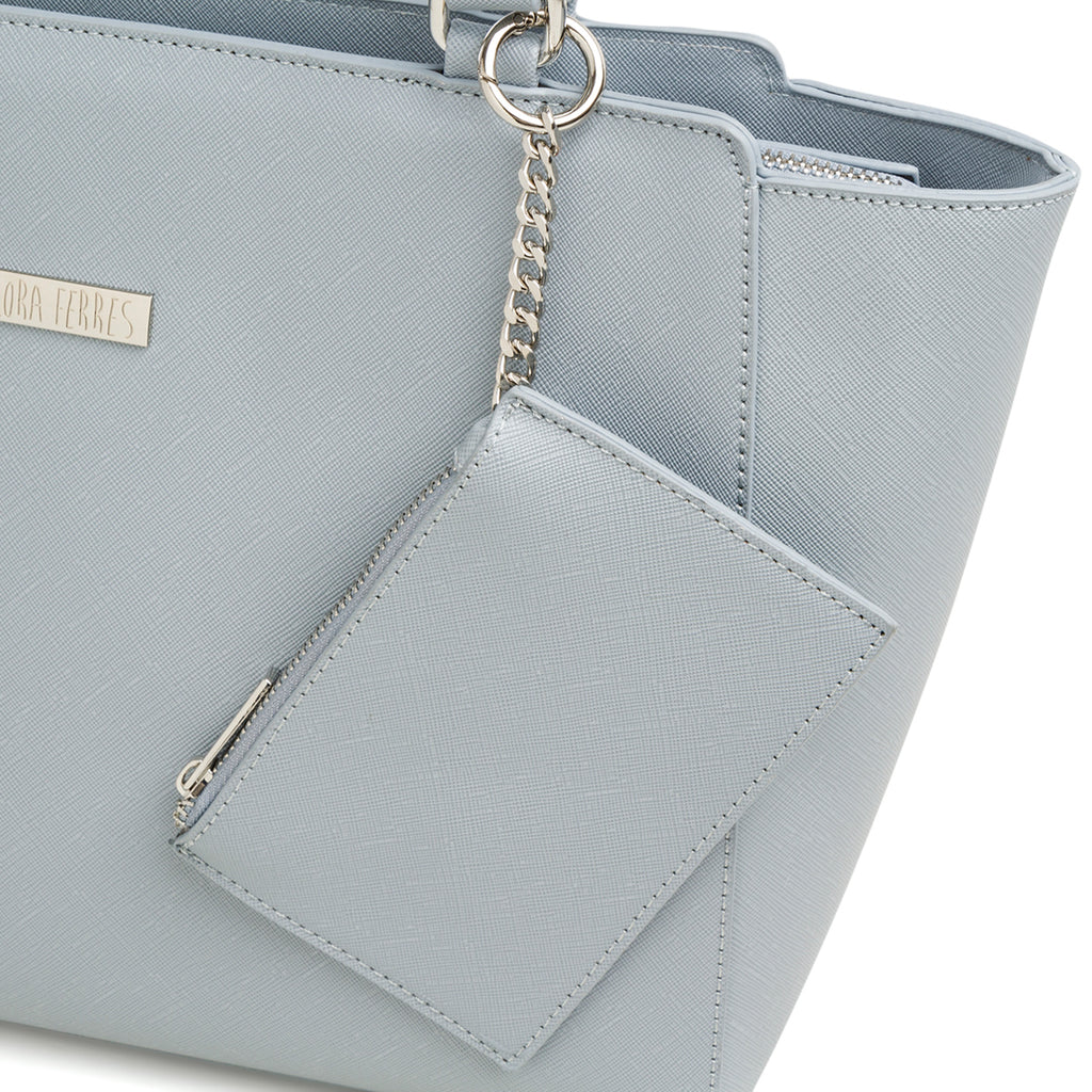 Borsa a spalla azzurra da donna con portafoglio abbinato Lora Ferres
