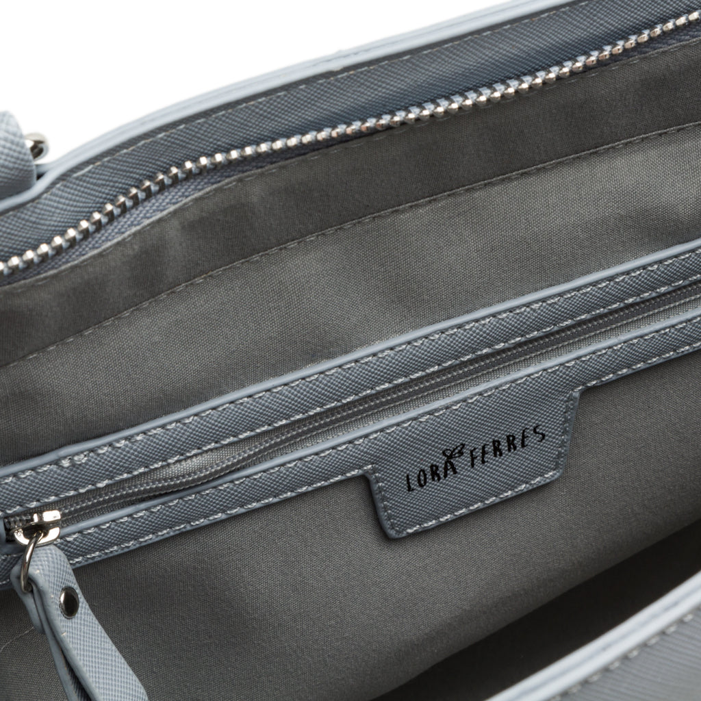 Borsa a spalla azzurra da donna con portafoglio abbinato Lora Ferres