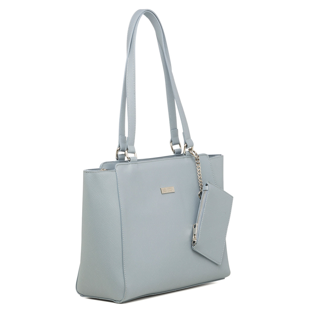 Borsa a spalla azzurra da donna con portafoglio abbinato Lora Ferres