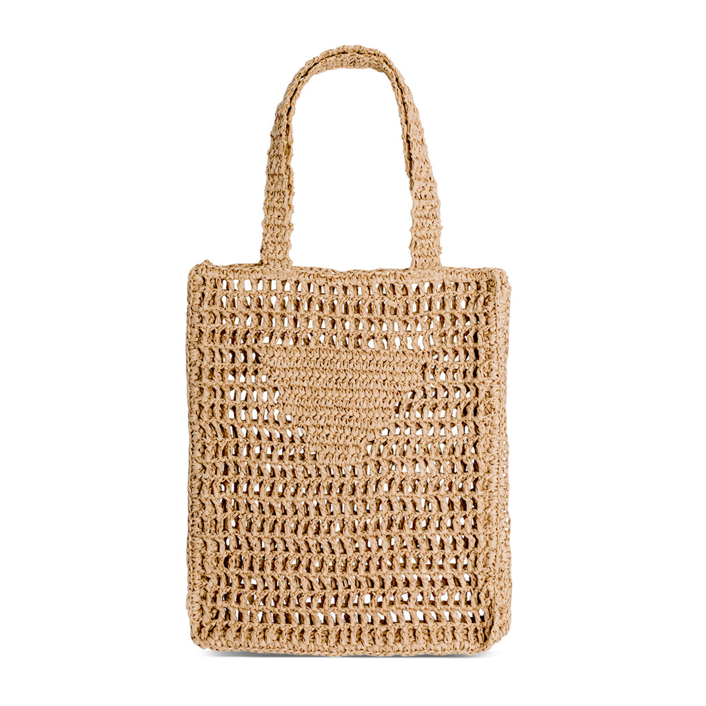 Borsa da mare donna effetto paglia beige Lora Ferres