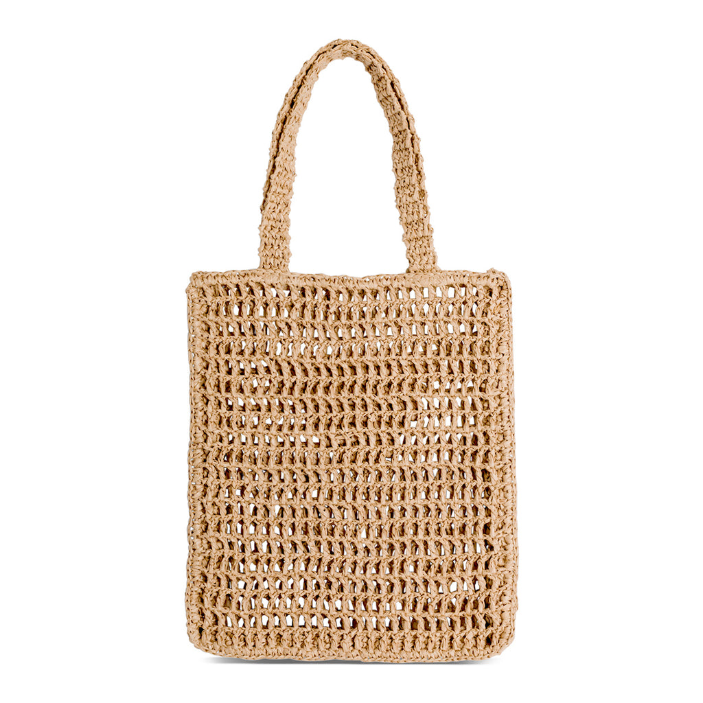 Borsa da mare donna effetto paglia beige Lora Ferres