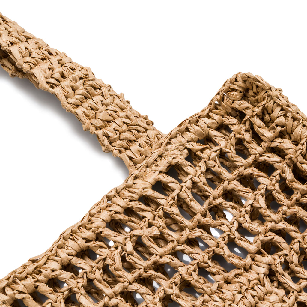 Borsa da mare donna effetto paglia beige Lora Ferres