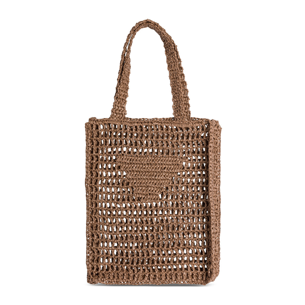 Borsa da mare donna effetto paglia marrone Lora Ferres