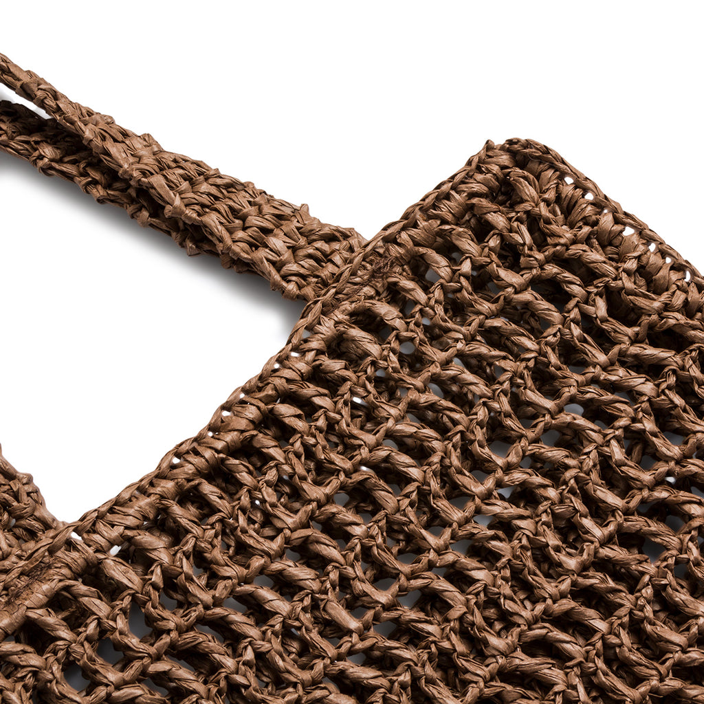 Borsa da mare donna effetto paglia marrone Lora Ferres