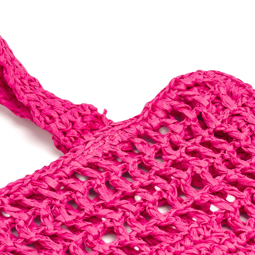 Borsa da mare donna fucsia effetto paglia Lora Ferres