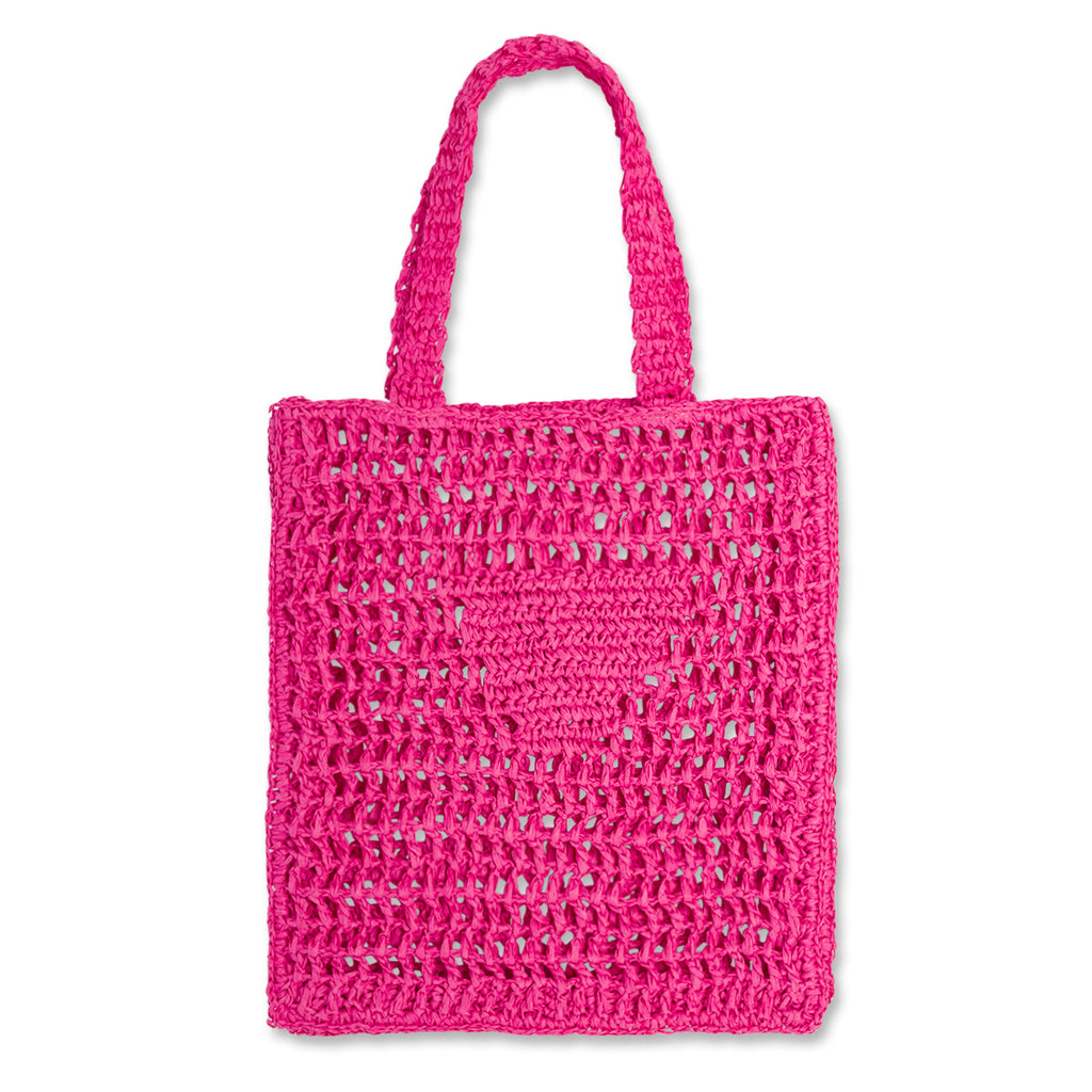 Borsa da mare donna fucsia effetto paglia Lora Ferres