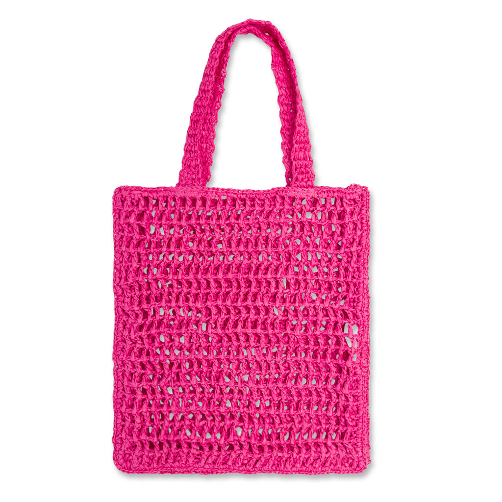 Borsa da mare donna fucsia effetto paglia Lora Ferres