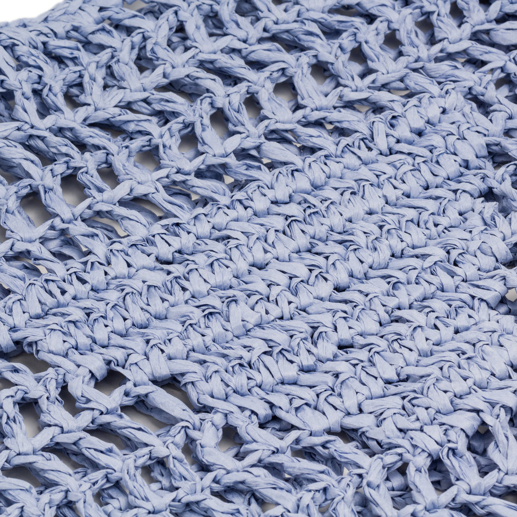 Borsa a spalla da donna azzurra effetto paglia Lora Ferres