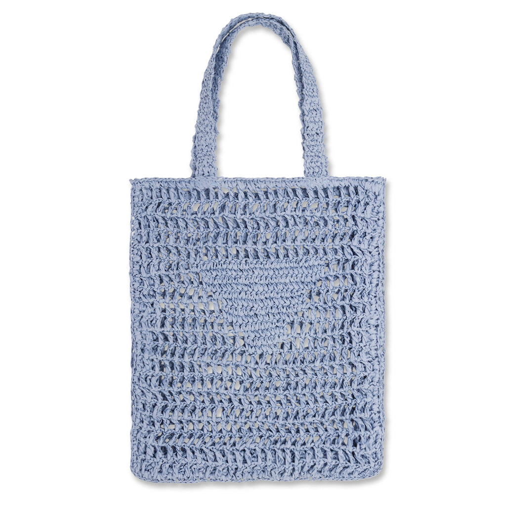 Borsa a spalla da donna azzurra effetto paglia Lora Ferres