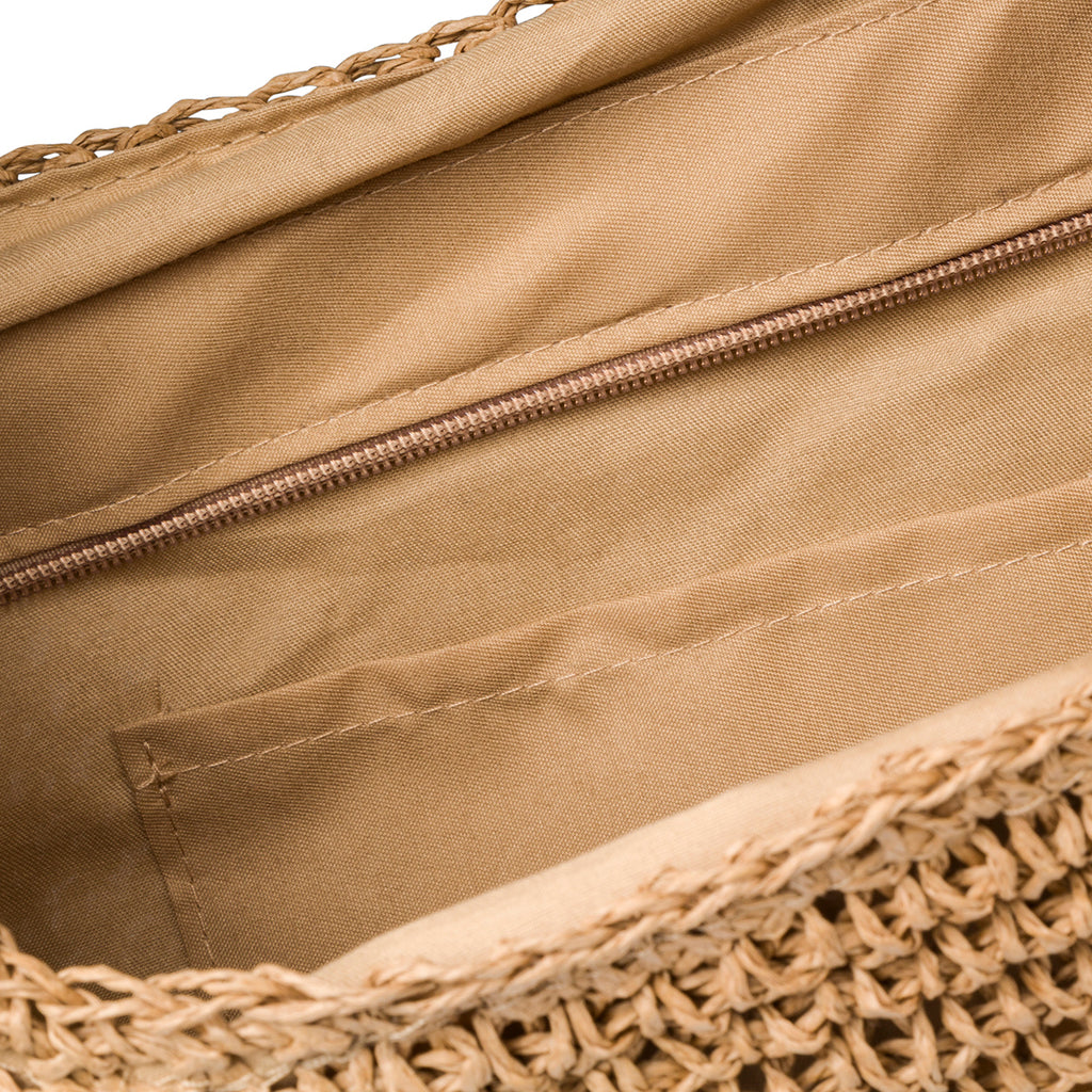 Borsa da mare donna beige effetto paglia Lora Ferres