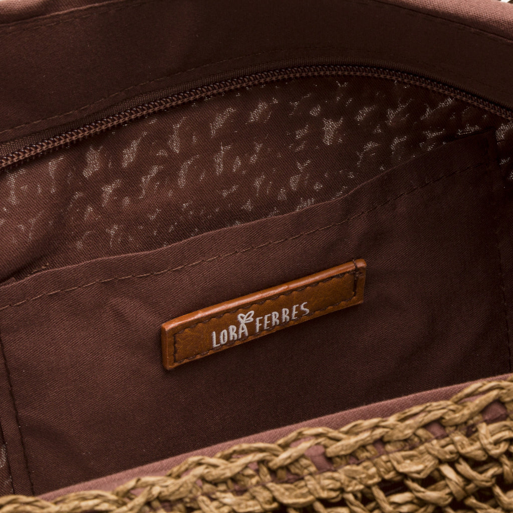 Borsa da mare donna effetto paglia marrone Lora Ferres
