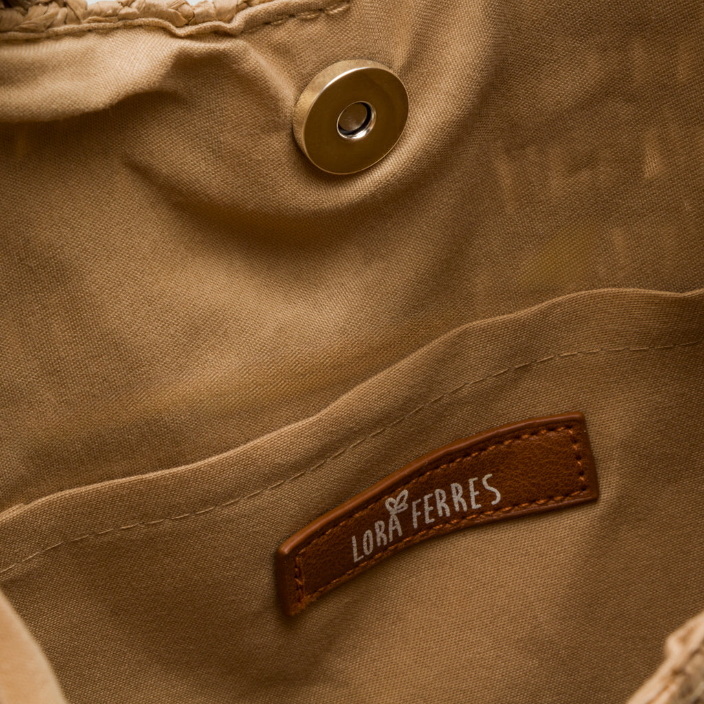 Borsa da mare donna effetto paglia beige Lora Ferres