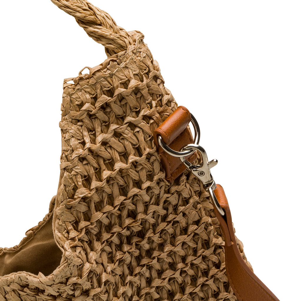 Borsa da mare donna effetto paglia beige Lora Ferres