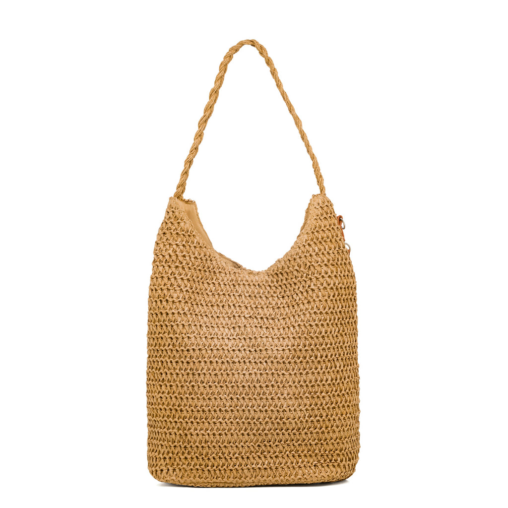 Borsa da mare donna effetto paglia beige Lora Ferres