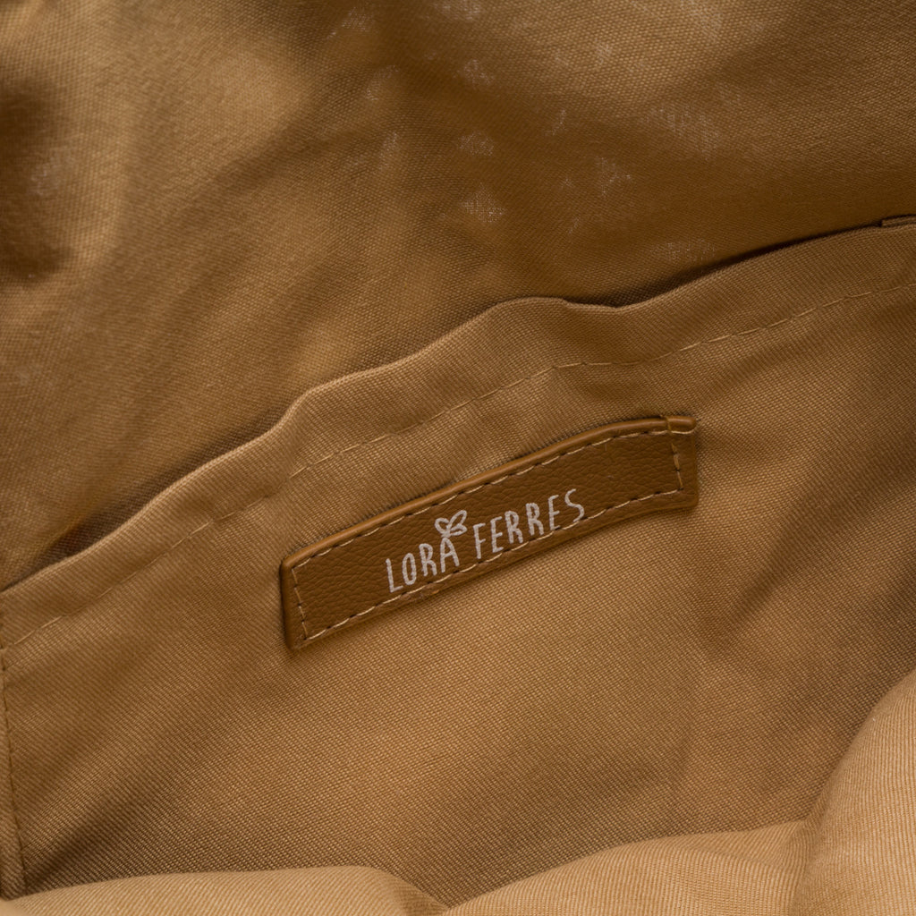 Borsa da mare donna beige effetto paglia Lora Ferres