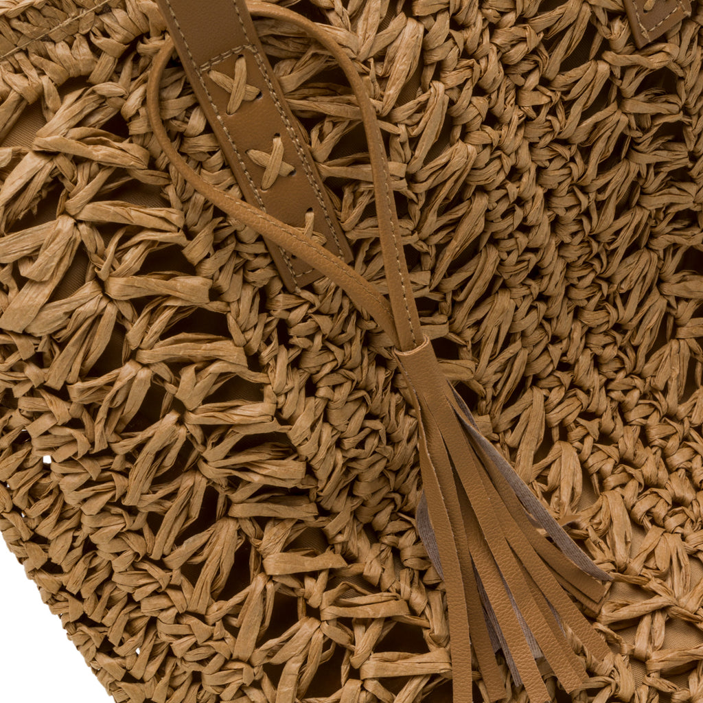 Borsa da mare donna beige effetto paglia Lora Ferres