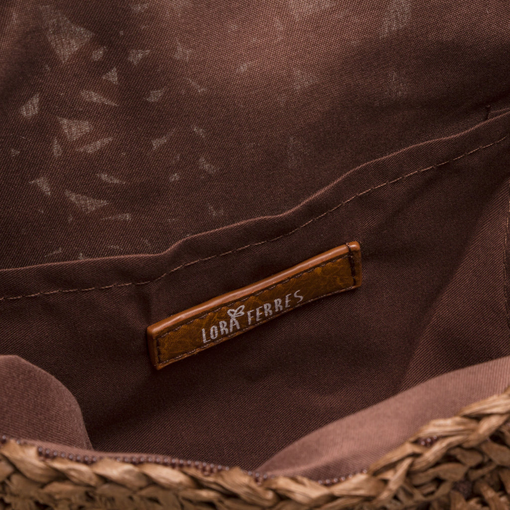 Borsa da mare donna marrone effetto paglia Lora Ferres