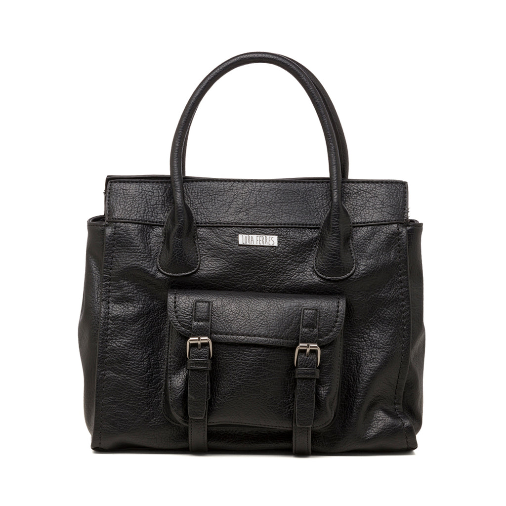 Borsa a spalla nera con tasche Lora Ferres
