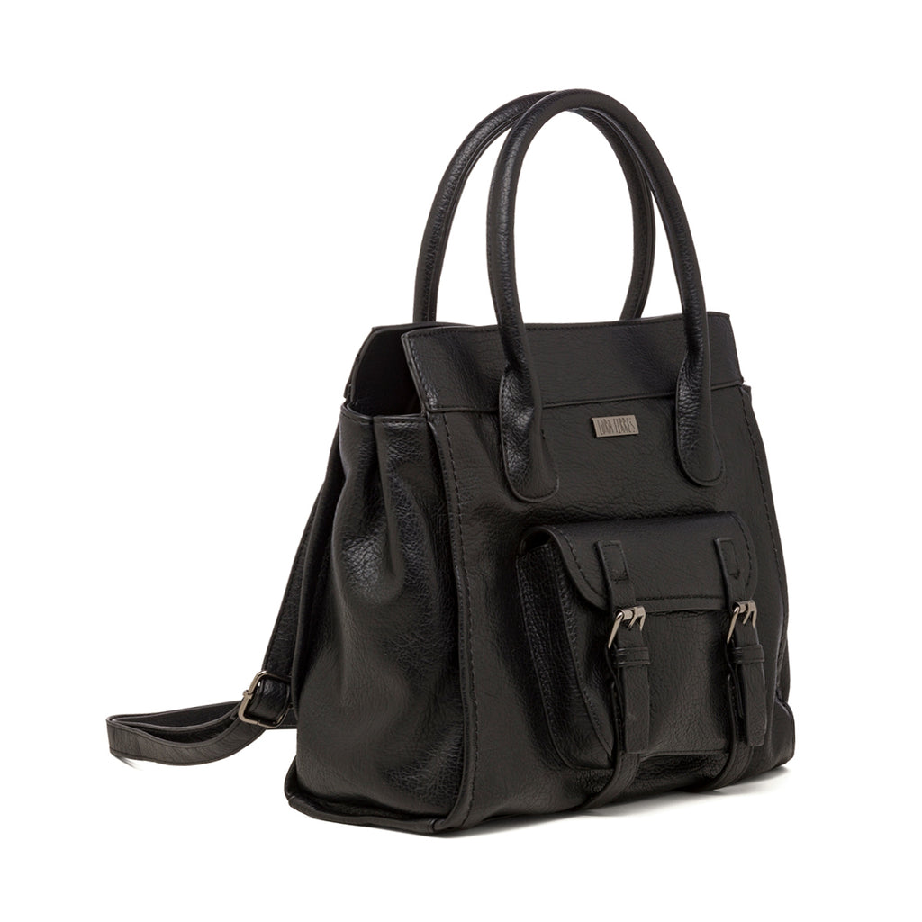 Borsa a spalla nera con tasche Lora Ferres
