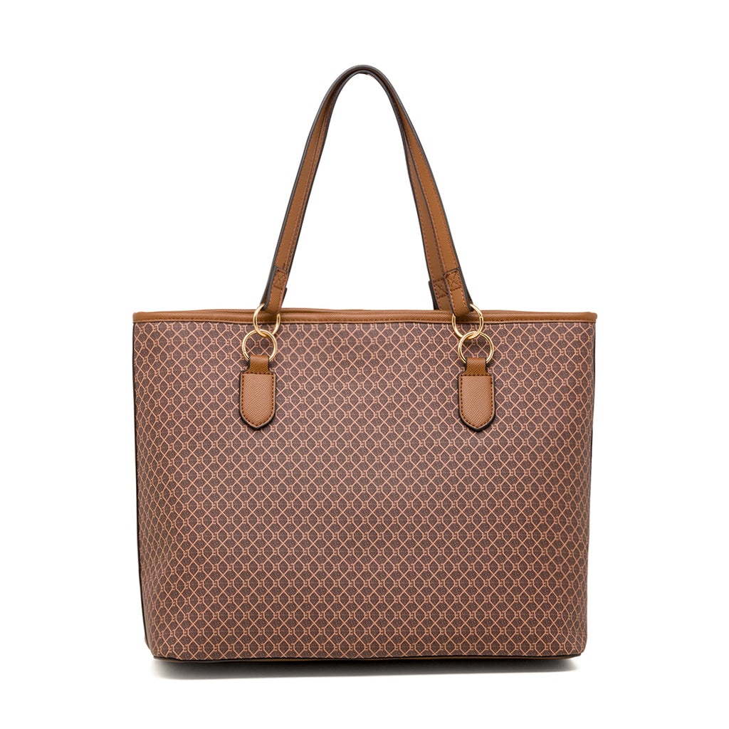 Borsa s spalla da donna marrone Lora Ferres con dettagli fantasia