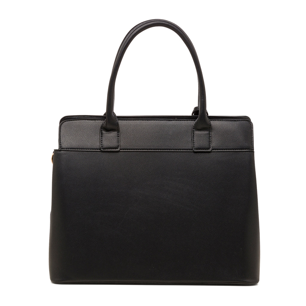 Borsa a mano da donna nera con logo Lora Ferres