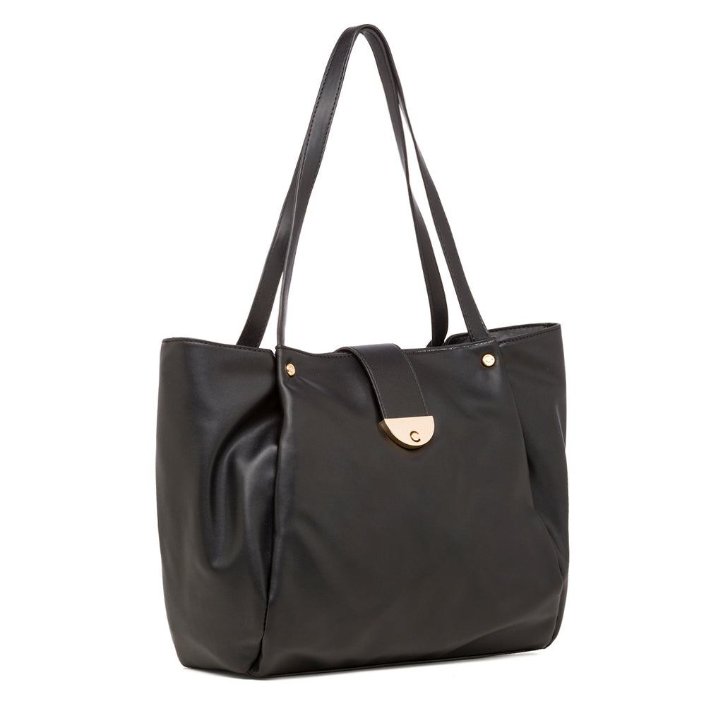 Borsa a spalla da donna nera con dettaglio logo CJ Carrera Jeans