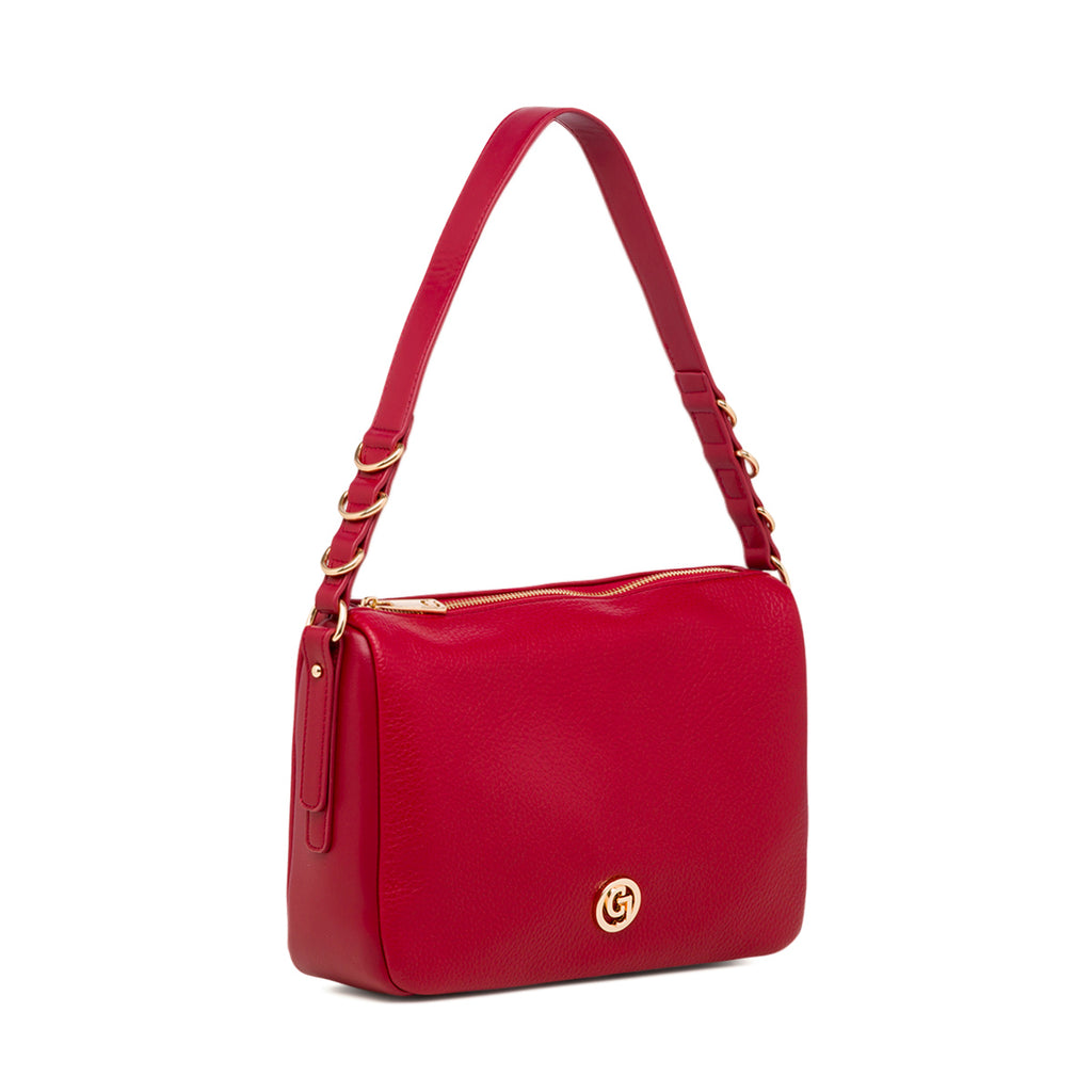 Borsa a spalla rossa da donna con logo Carrera Jeans