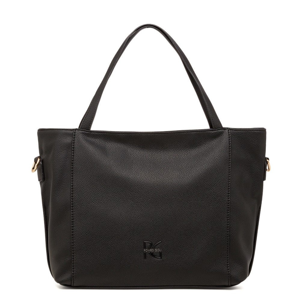 Borsa a spalla nera da donna con logo Romeo Gigli Milano