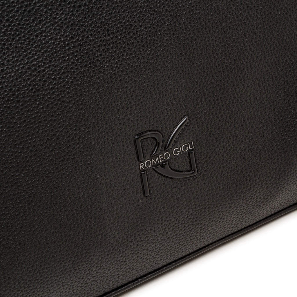 Borsa a spalla nera da donna con logo Romeo Gigli Milano