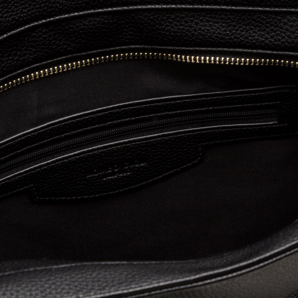 Borsa a spalla nera da donna con logo Romeo Gigli Milano