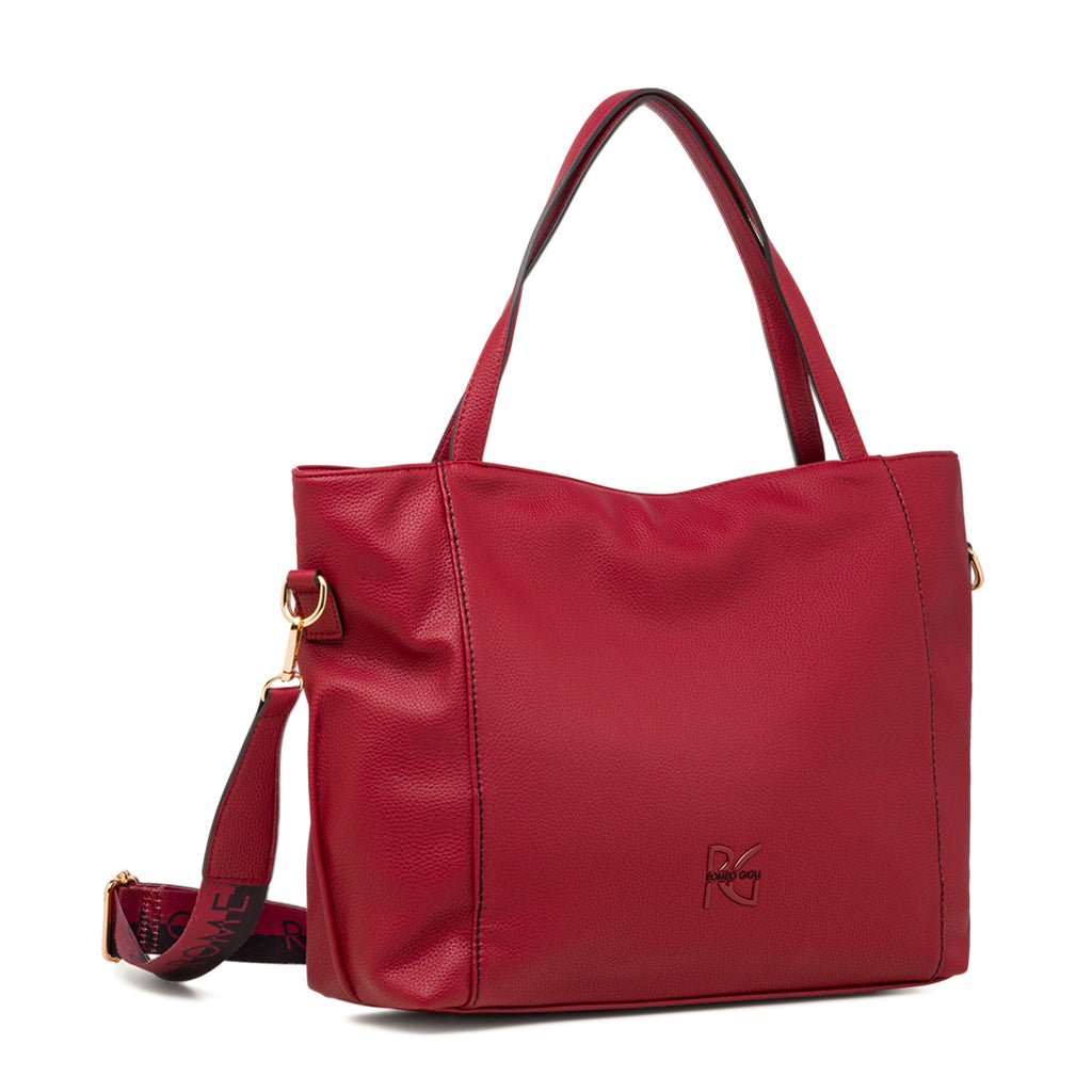 Borsa a spalla da donna rossa con logo Romeo Gigli Milano