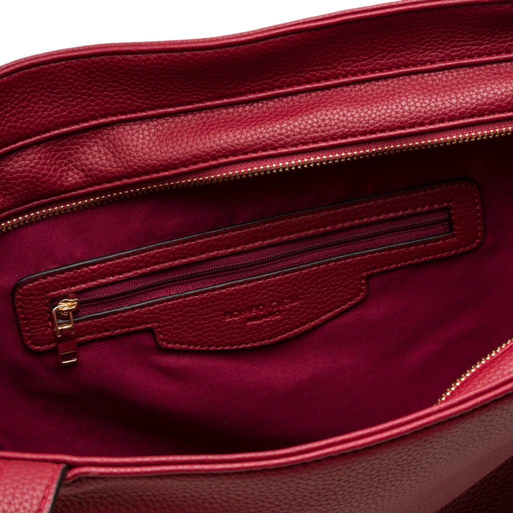 Borsa a spalla da donna rossa con logo Romeo Gigli Milano