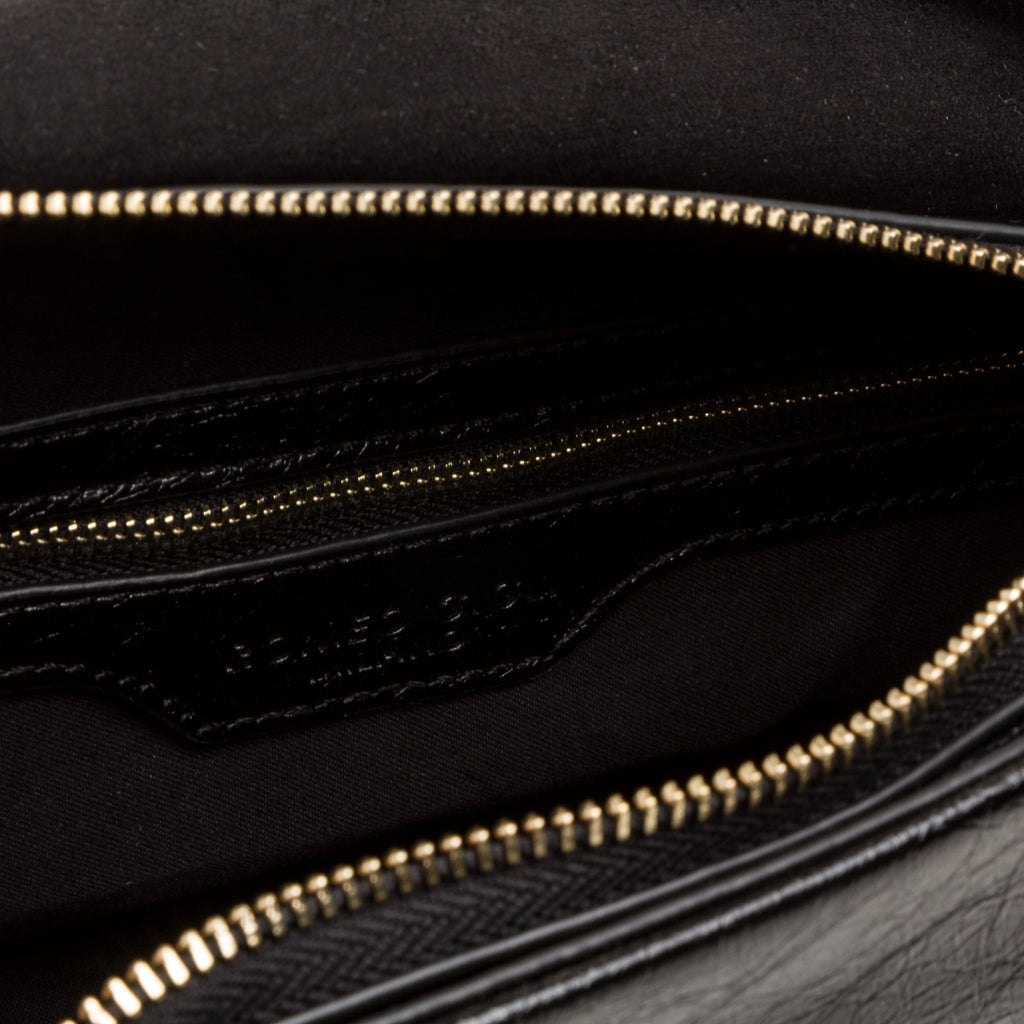 Borsa a spalla nera a donna con logo Romeo Gigli Milano