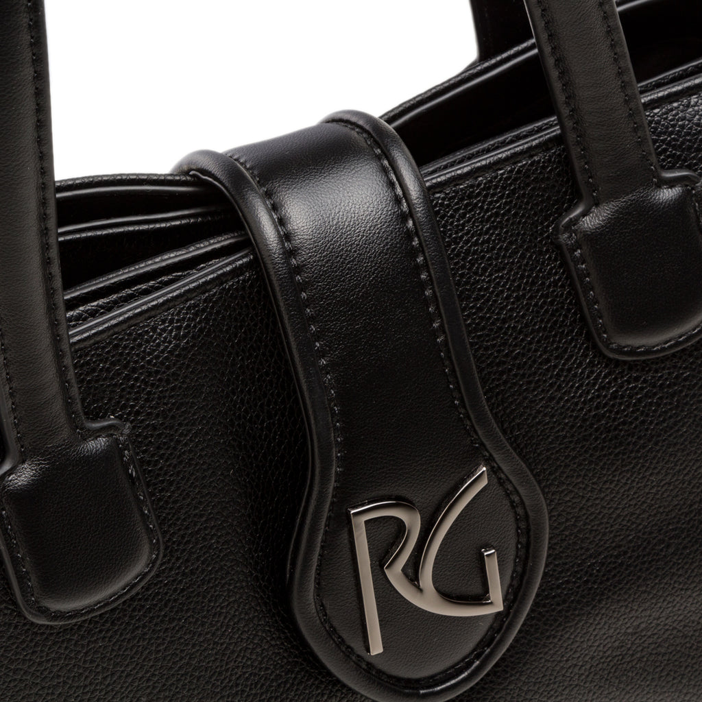 Borsa a spalla nera da donna con logo Romeo Gigli Milano