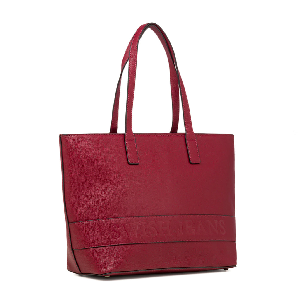 Borsa a spalla da donna rossa con logo Swish Jeans