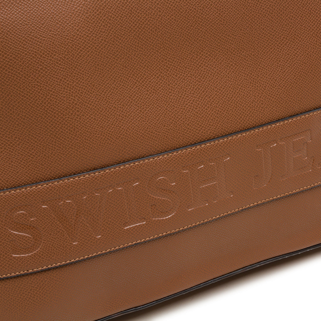 Borsa a spalla da donna color cuoio con logo Swish Jeans