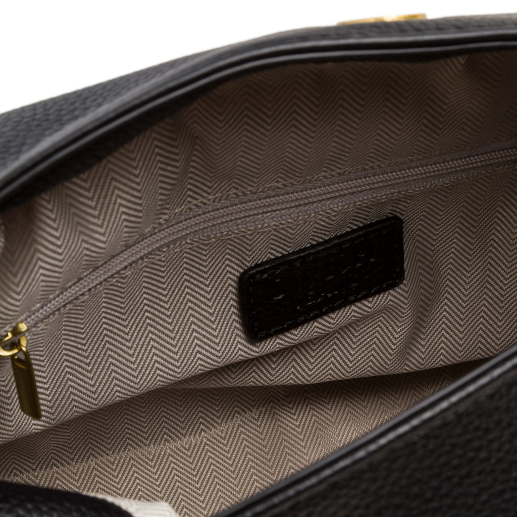 Borsa a mano nera da donna con dettaglio in metallo e logo Swish Jeans