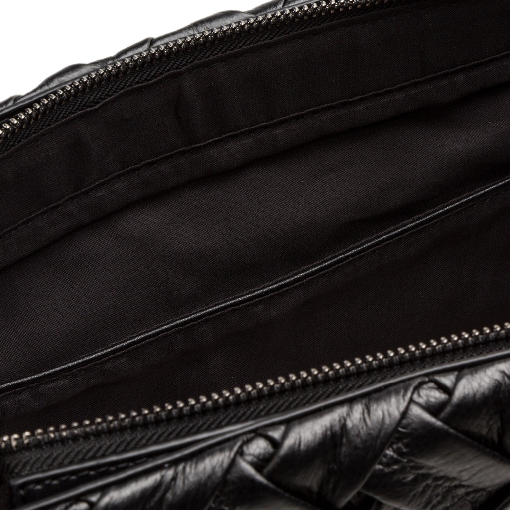 Borsa a spalla nera da donna effetto intrecciato Swish Jeans