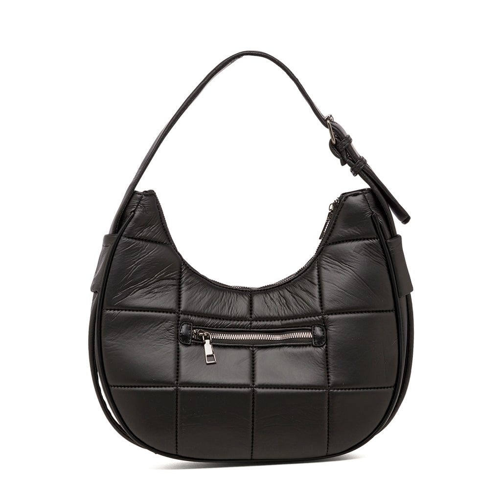 Borsa a spalla nera da donna effetto trapuntato Swish Jeans