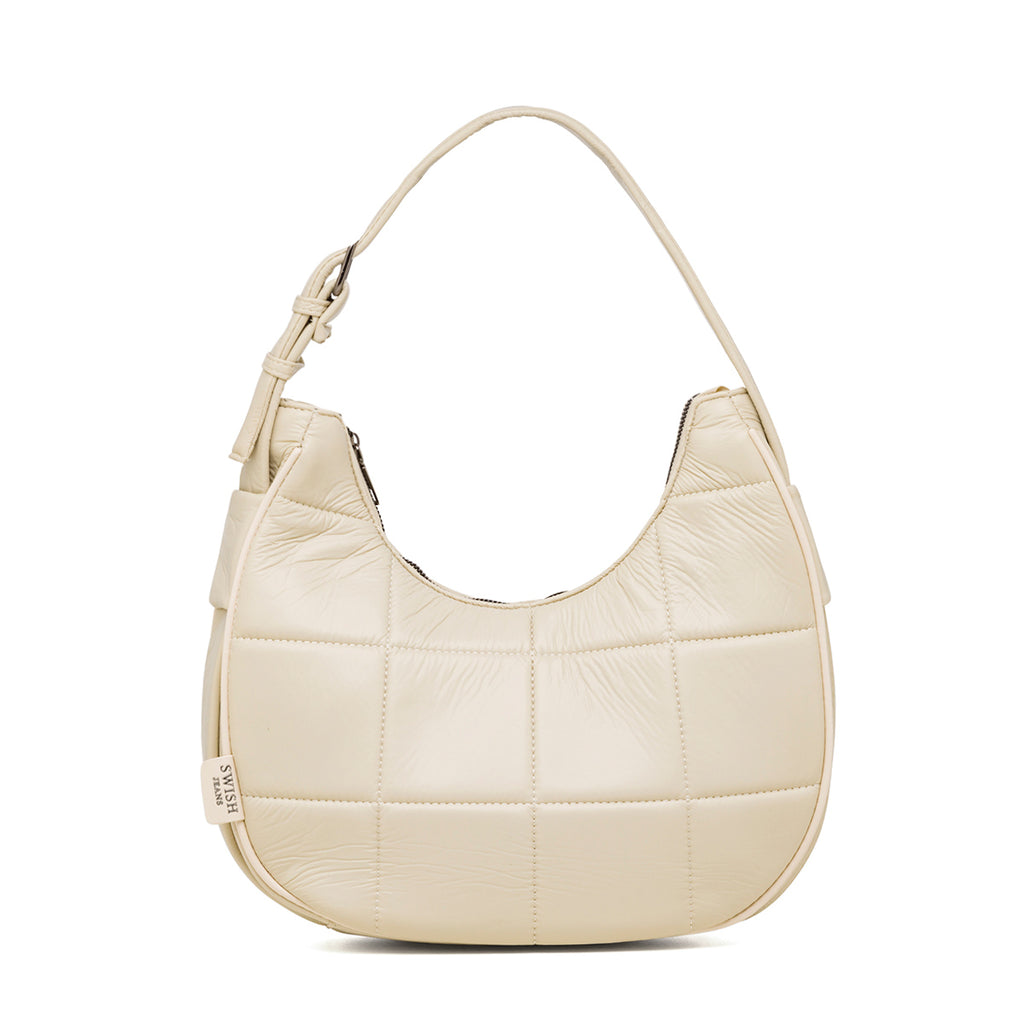 Borsa a spalla bianco off-white da donna effetto trapuntato Swish Jeans