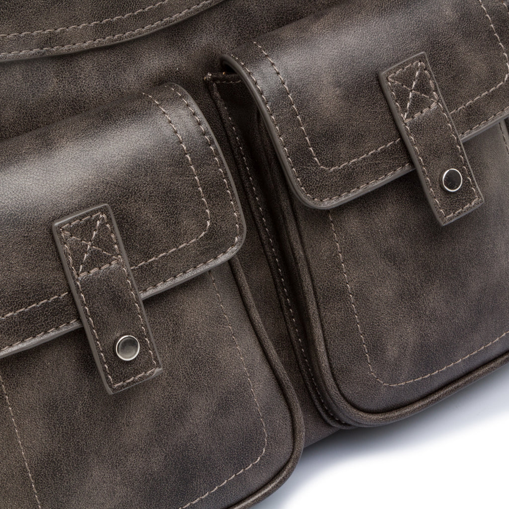 Borsa a spalla da donna grigia effetto vintage Lora Ferres