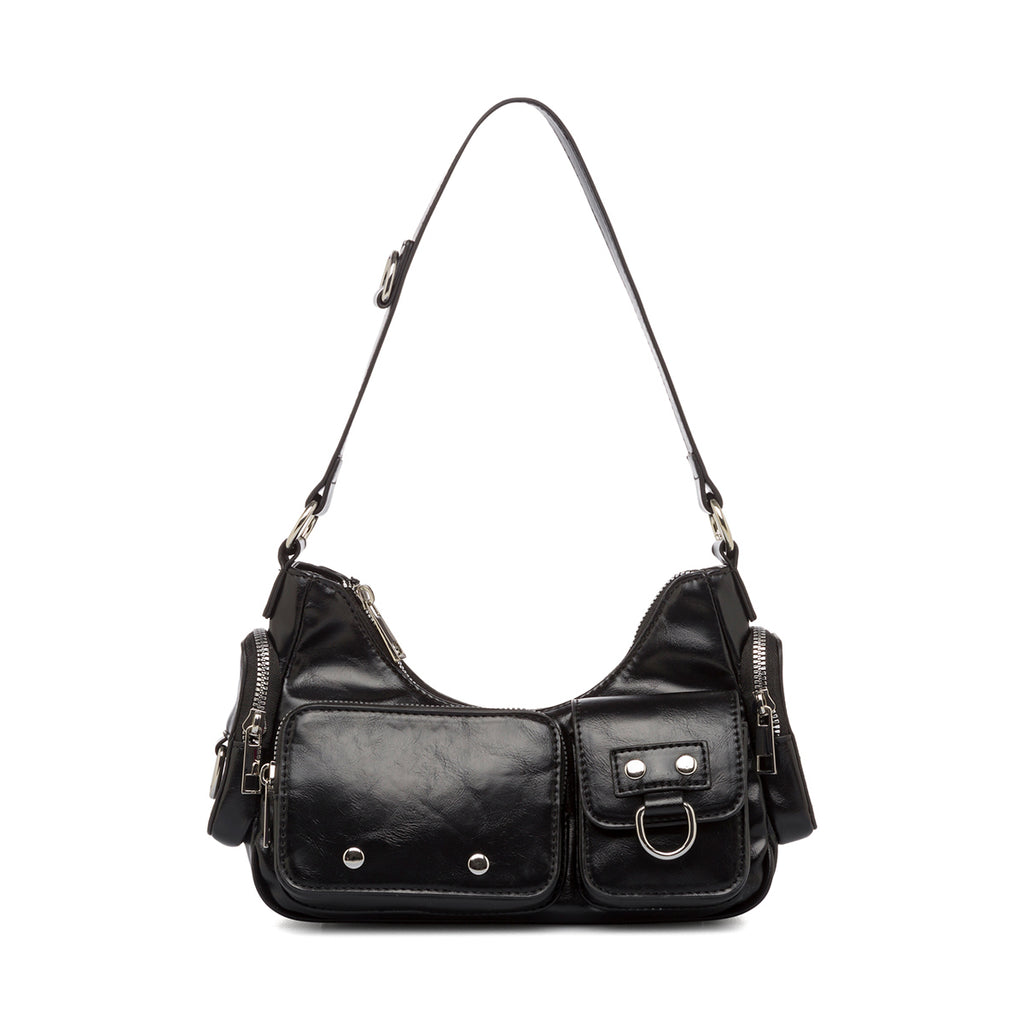 Borsa a tracolla da donna nera con tasche esterne Lora Ferres