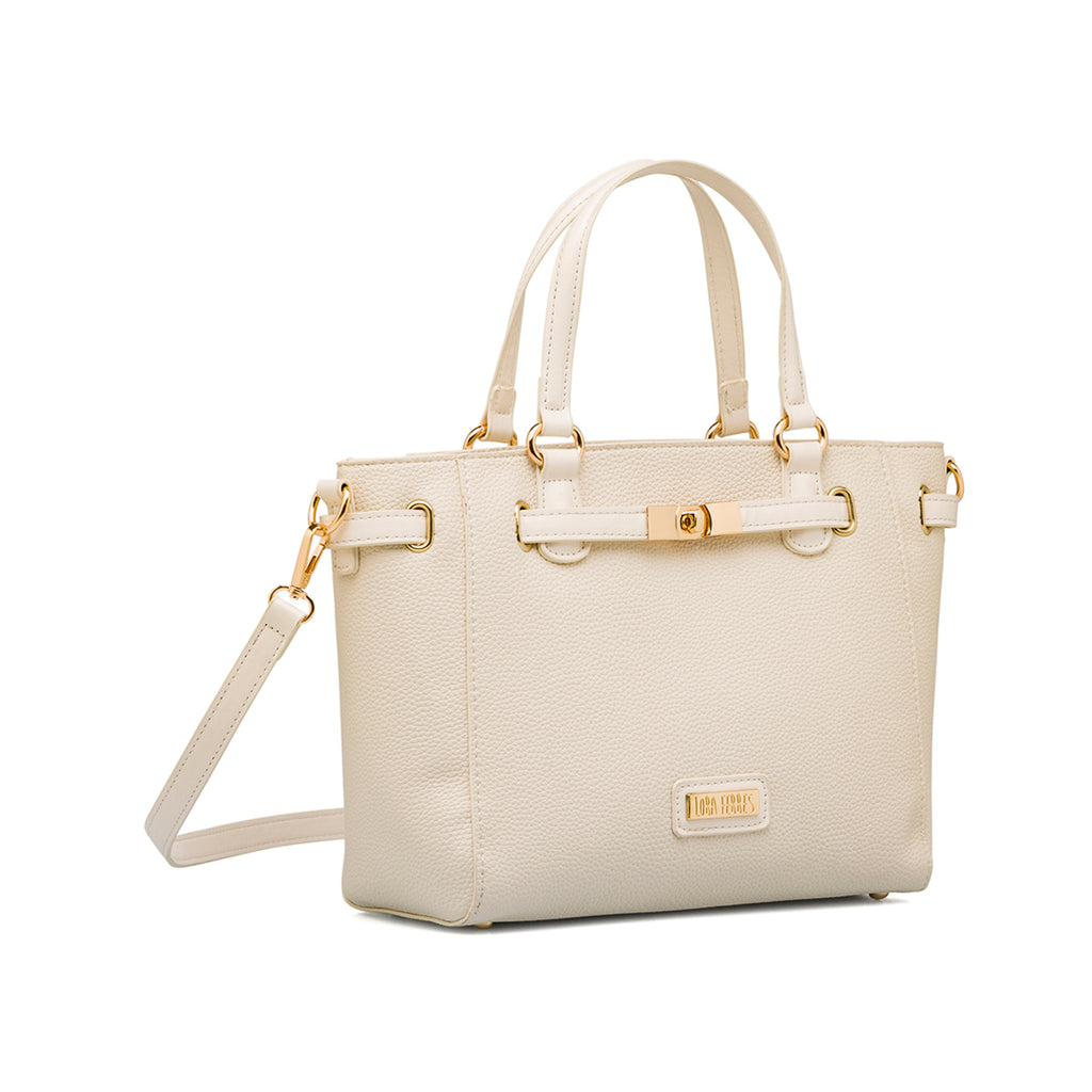 Borsa a spalla bianca da Donna con chiusura a incastro Lora Ferres