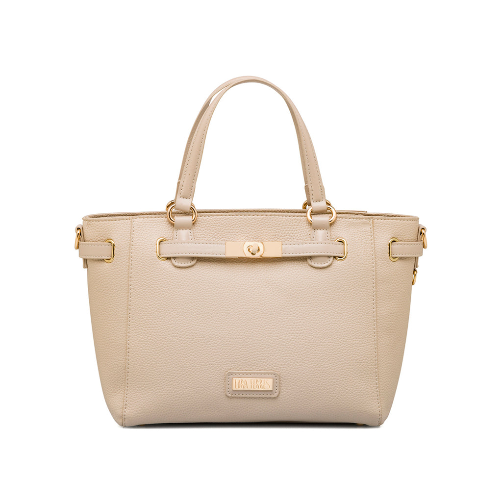 Borsa a spalla beige da Donna con dettaglio chiusura a incastro Lora Ferres