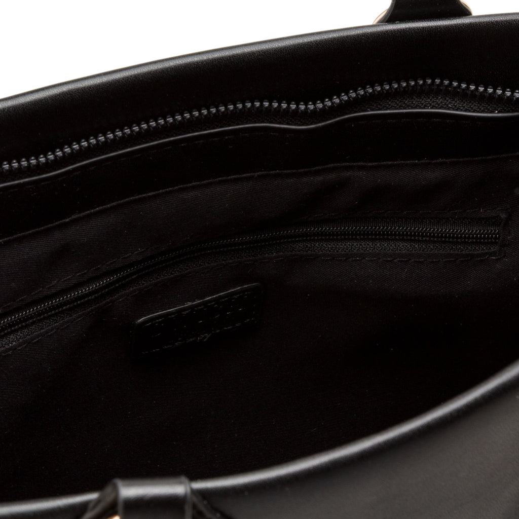 Borsa a spalla nera da Donna con logo in metallo Lora Ferres